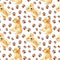 Watercolor Labrador Retriever Puppy & Paw Prints Fabric - ineedfabric.com