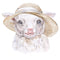 Watercolor Lamb in Hat Fabric Panel - ineedfabric.com