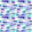 Watercolor Landscape Fabric - Purple - ineedfabric.com