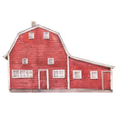 Watercolor Large Barn Fabric Panel - Red - ineedfabric.com