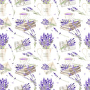Watercolor Lavender Books Fabric - ineedfabric.com