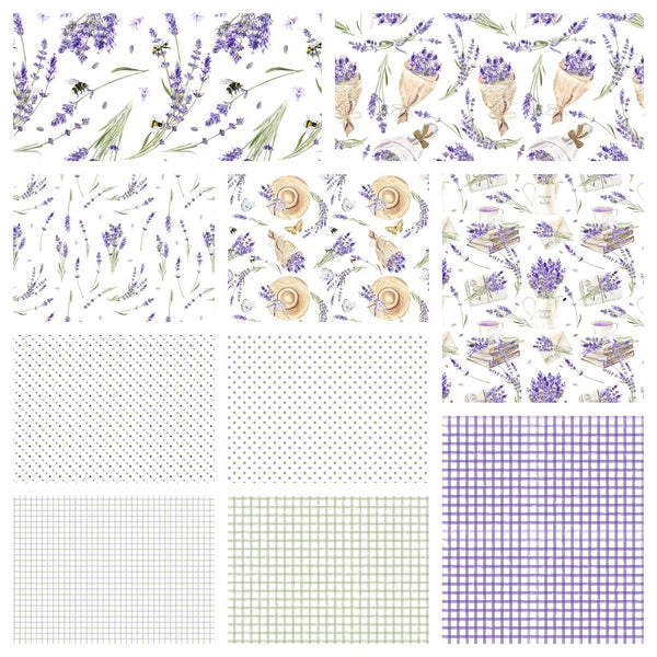 Watercolor Lavender Fabric Collection - 1 Yard Bundle - ineedfabric.com