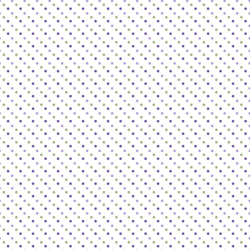 Watercolor Lavender Grunge Green and Purple Dots 2 Fabric - ineedfabric.com