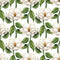 Watercolor Magnolia On Vine Fabric - White - ineedfabric.com