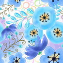 Watercolor Mixed Floral Collage 10 Fabric - ineedfabric.com