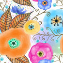 Watercolor Mixed Floral Collage 3 Fabric - ineedfabric.com