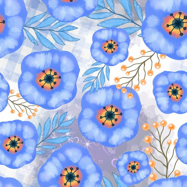 Watercolor Mixed Floral Collage 7 Fabric - ineedfabric.com