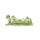 Watercolor Mountain Landscape Fabric Panel - ineedfabric.com