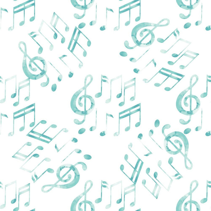 Watercolor Musical Notes Fabric - ineedfabric.com