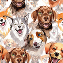 Watercolor Packed Dogs Fabric - ineedfabric.com