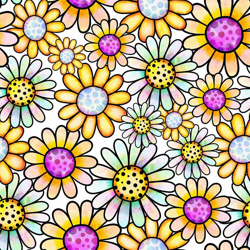 Watercolor Packed Floral Collage 6 Fabric - ineedfabric.com