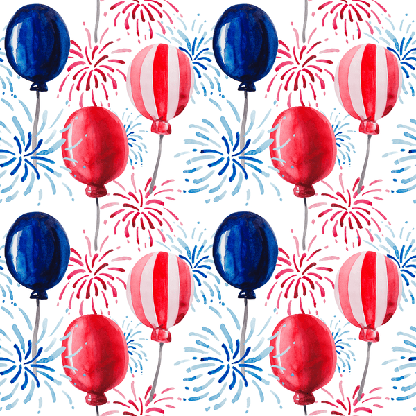 Watercolor Patriotic Balloons Fabric - Variation 1 - ineedfabric.com