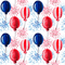 Watercolor Patriotic Balloons Fabric - Variation 1 - ineedfabric.com