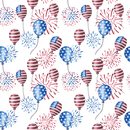 Watercolor Patriotic Balloons Fabric - Variation 2 - ineedfabric.com