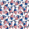 Watercolor Patriotic Football Fabric - ineedfabric.com