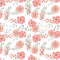 Watercolor Peach Flower Fabric - Pink - ineedfabric.com