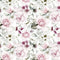 Watercolor Peonies & Purple Roses Fabric - Multi - ineedfabric.com