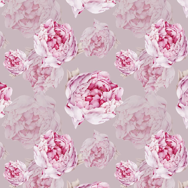 Watercolor Peony Flowers Fabric - Pink - ineedfabric.com