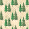 Watercolor Pine Trees on Snowflakes Fabric - Tan - ineedfabric.com