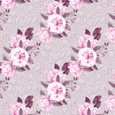 Watercolor Pink Peonies On Paisley Fabric - Gray - ineedfabric.com