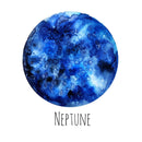 Watercolor Planets Neptune Fabric Panel - ineedfabric.com