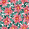 Watercolor Poinsettia Fabric - ineedfabric.com