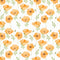 Watercolor Poppy Flower Fabric - Orange - ineedfabric.com