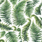 Watercolor Prehistoric Ferns Fabric - White - ineedfabric.com