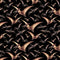Watercolor Pterodactyls Fabric - Black - ineedfabric.com