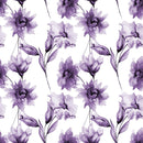 Watercolor Purple Blooming Floral Fabric - ineedfabric.com