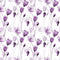 Watercolor Purple Long-stemmed Poppy Floral Fabric - ineedfabric.com