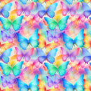 Watercolor Rainbow Butterfly Fabric - ineedfabric.com