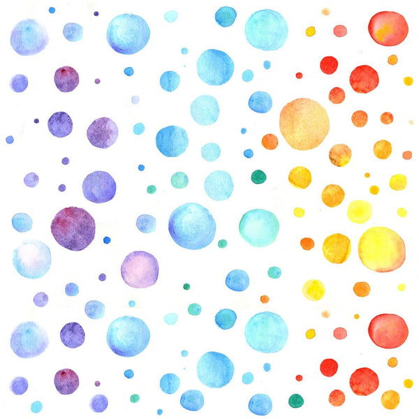 Watercolor Rainbow Circles Fabric - ineedfabric.com