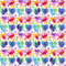 Watercolor Rainbow Hearts Pattern 10 Fabric - ineedfabric.com