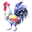 Watercolor Rooster Fabric Panel - ineedfabric.com