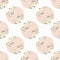 Watercolor Roses Circles Fabric - White - ineedfabric.com