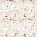 Watercolor Roses Floral on Dots Fabric - Tan - ineedfabric.com