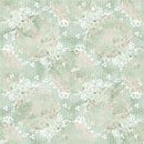 Watercolor Roses Lace Fabric - Green - ineedfabric.com