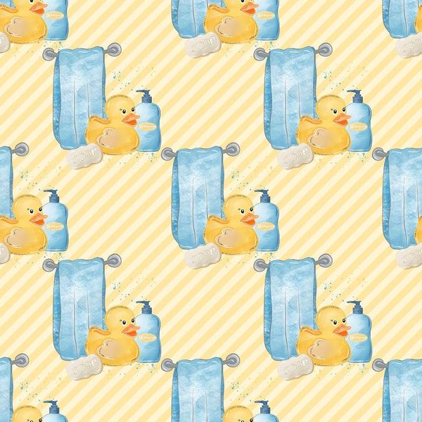 Watercolor Rubber Ducks 3 Fabric - Yellow - ineedfabric.com