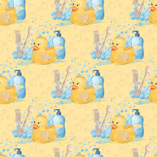 Watercolor Rubber Ducks 4 Fabric - Yellow - ineedfabric.com