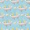 Watercolor Rubber Ducks 6 Fabric - Blue - ineedfabric.com