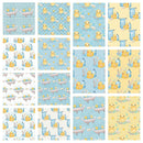 Watercolor Rubber Ducks Fabric Collection - 1 Yard Bundle - ineedfabric.com