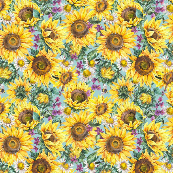 Flowers of the Sun Quilt Fabric - Small Packed Sunflower in Multi - 14 –  Cary Quilting Company