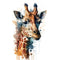 Watercolor Safari Giraffe Fabric Panel - ineedfabric.com