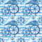 Watercolor Sailor Elements on Stripes Fabric - ineedfabric.com
