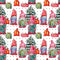 Watercolor Scandinavian Gnomes Fabric - ineedfabric.com