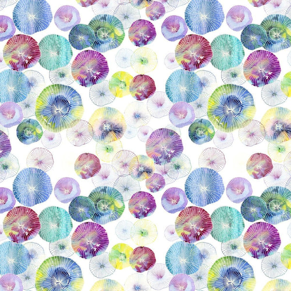 Watercolor Sea Jellyfish Fabric - ineedfabric.com