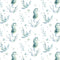 Watercolor Seahorses Fabric - ineedfabric.com
