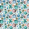 Watercolor Seashells and Starfish Fabric - ineedfabric.com