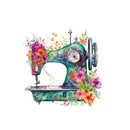 Watercolor Sewing Machine Pattern 4 Fabric Panel - ineedfabric.com